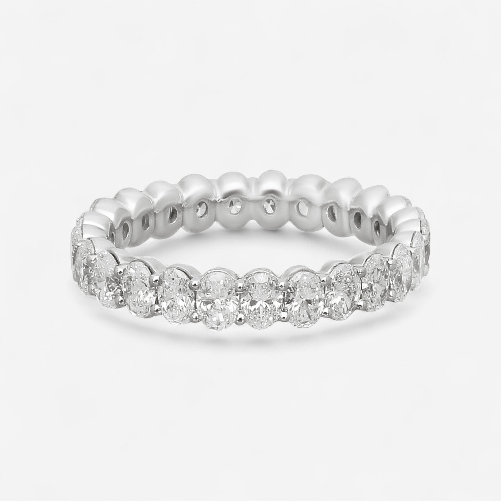 Ina Mar 14K White Gold Oval Cut Eternity Diamond Band Ring Sz. 7 KR106226Q-G