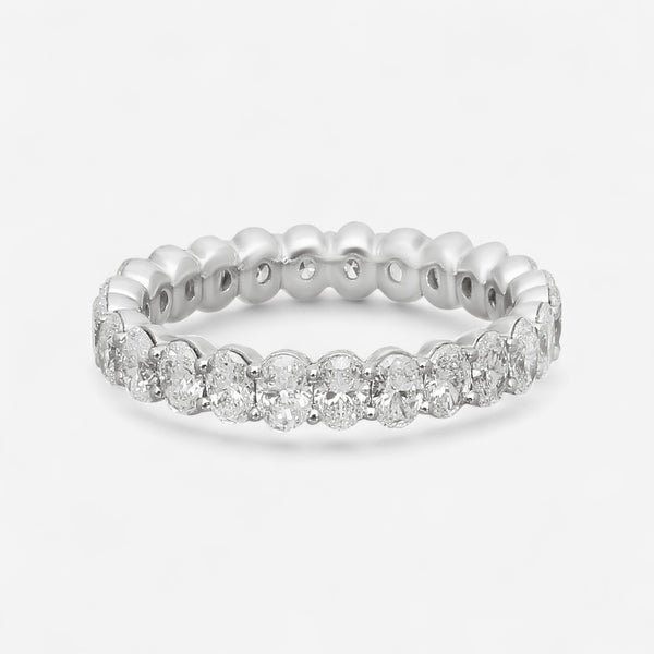 Ina Mar 14K White Gold Oval Cut Eternity Diamond Band Ring Sz. 7 KR106226Q-G