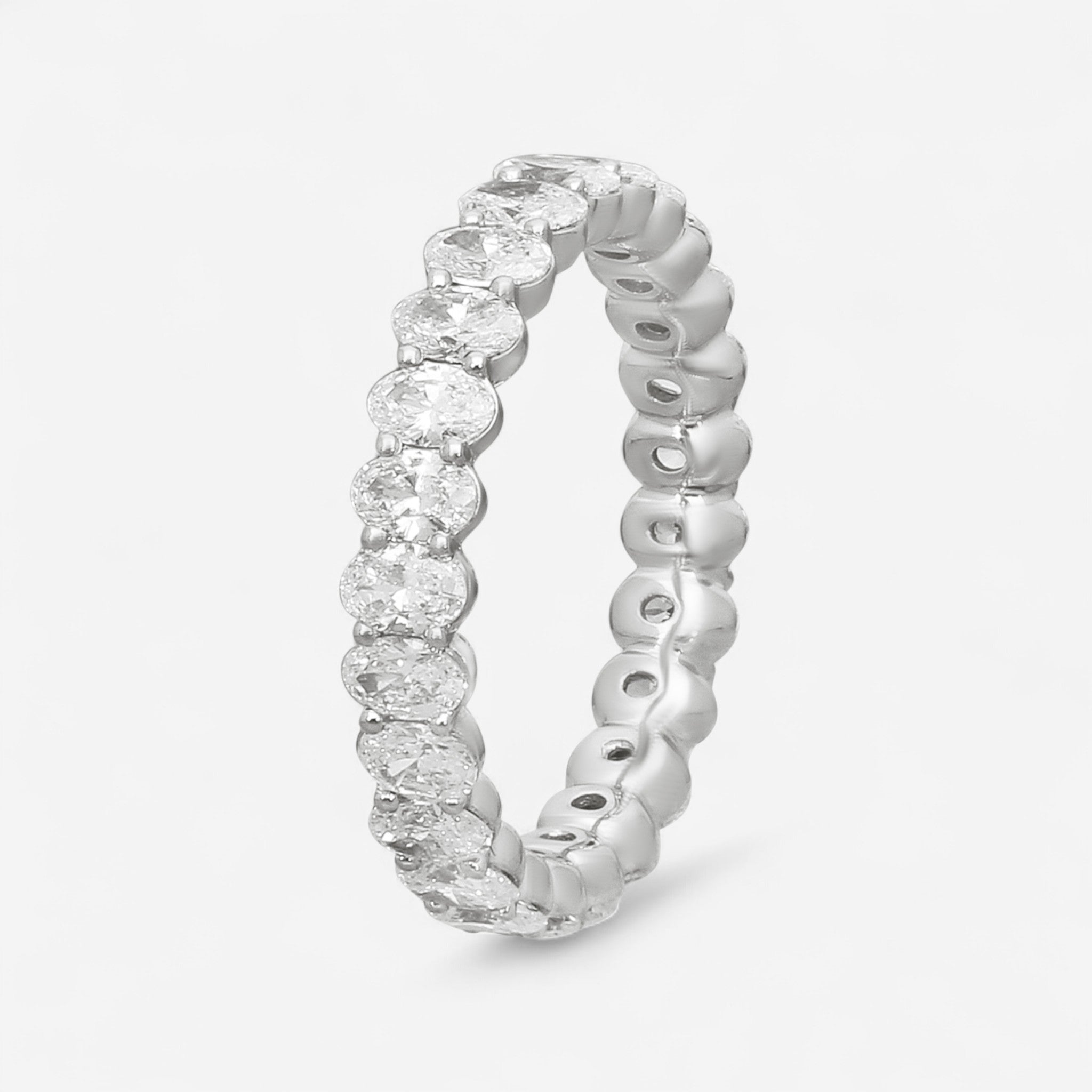 Ina Mar 14K White Gold Oval Cut Eternity Diamond Band Ring Sz. 7 KR106226Q-G
