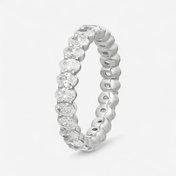 Ina Mar 14K White Gold Oval Cut Eternity Diamond Band Ring Sz. 7 KR106226Q-G