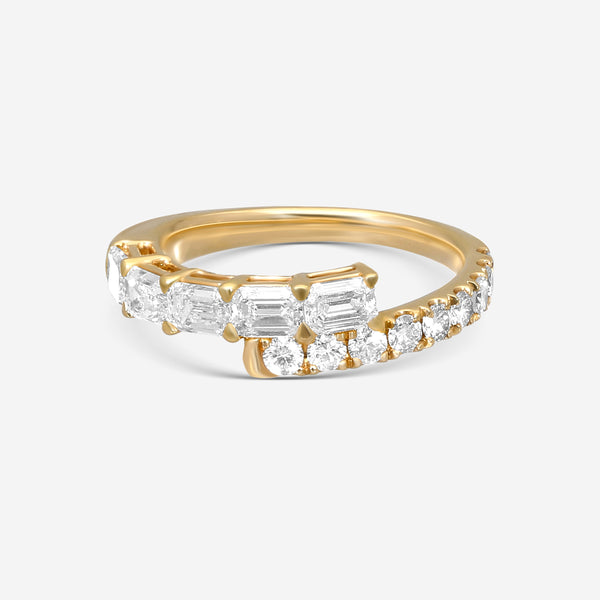 Ina Mar 14K Yellow Gold Round & Emerald Cut Diamond Wrap Ring Sz. 7 KR106666YQ-G