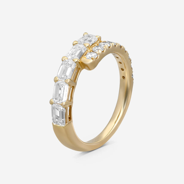 Ina Mar 14K Yellow Gold Round & Emerald Cut Diamond Wrap Ring Sz. 7 KR106666YQ-G