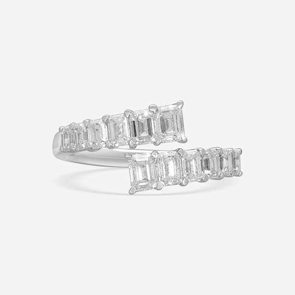 Ina Mar 18K White Gold Diamond Emerald Cut Wrap Ring Sz. 7 KR106970Q-G