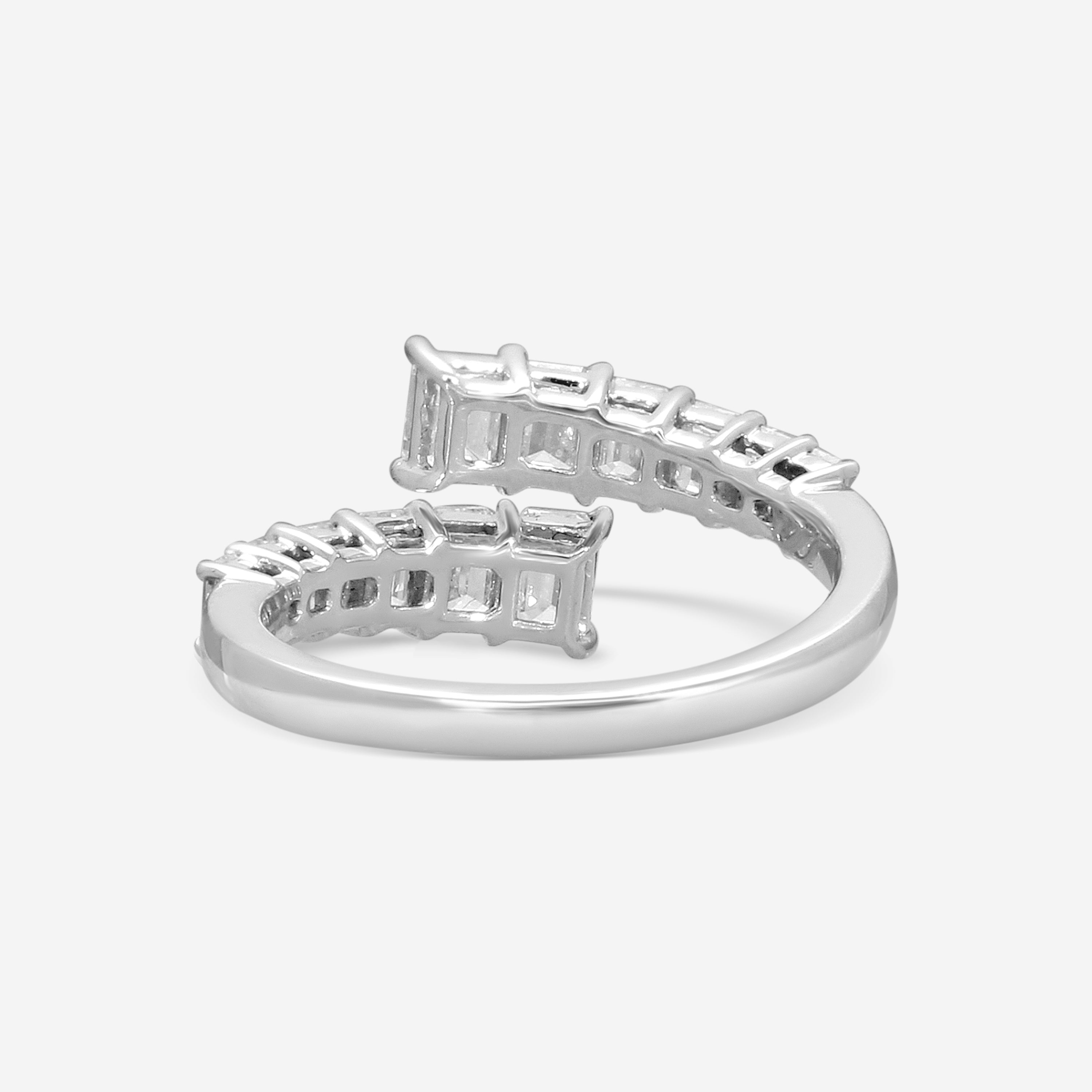 Ina Mar 18K White Gold Diamond Emerald Cut Wrap Ring Sz. 7 KR106970Q-G