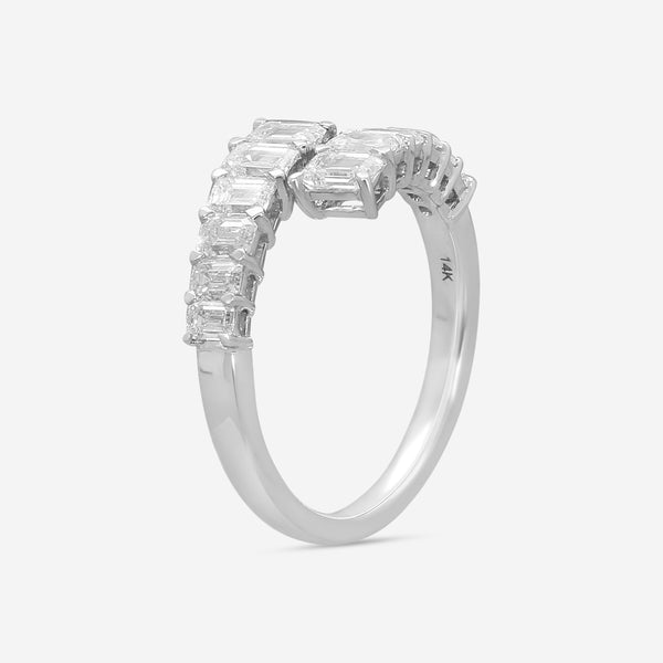 Ina Mar 18K White Gold Diamond Emerald Cut Wrap Ring Sz. 7 KR106970Q-G