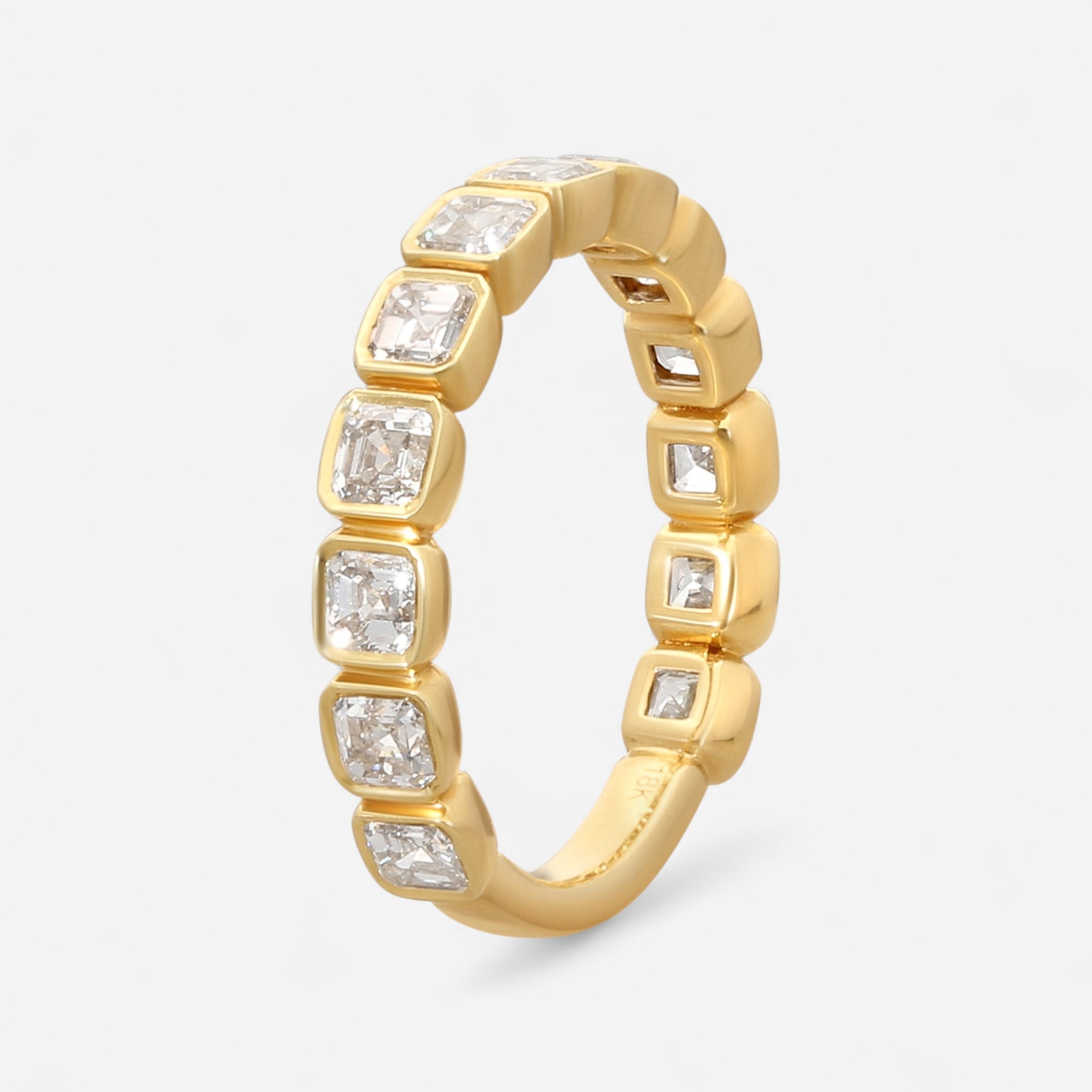 Ina Mar 18K Yellow Gold Asscher Cut Diamond Band Ring Sz. 7 KR107224YZ-G