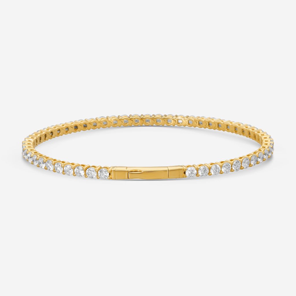 Ina Mar 14K Yellow Gold Diamond Tennis Bangle Flex Bracelet B1100E-FY-500F - THE SOLIST
