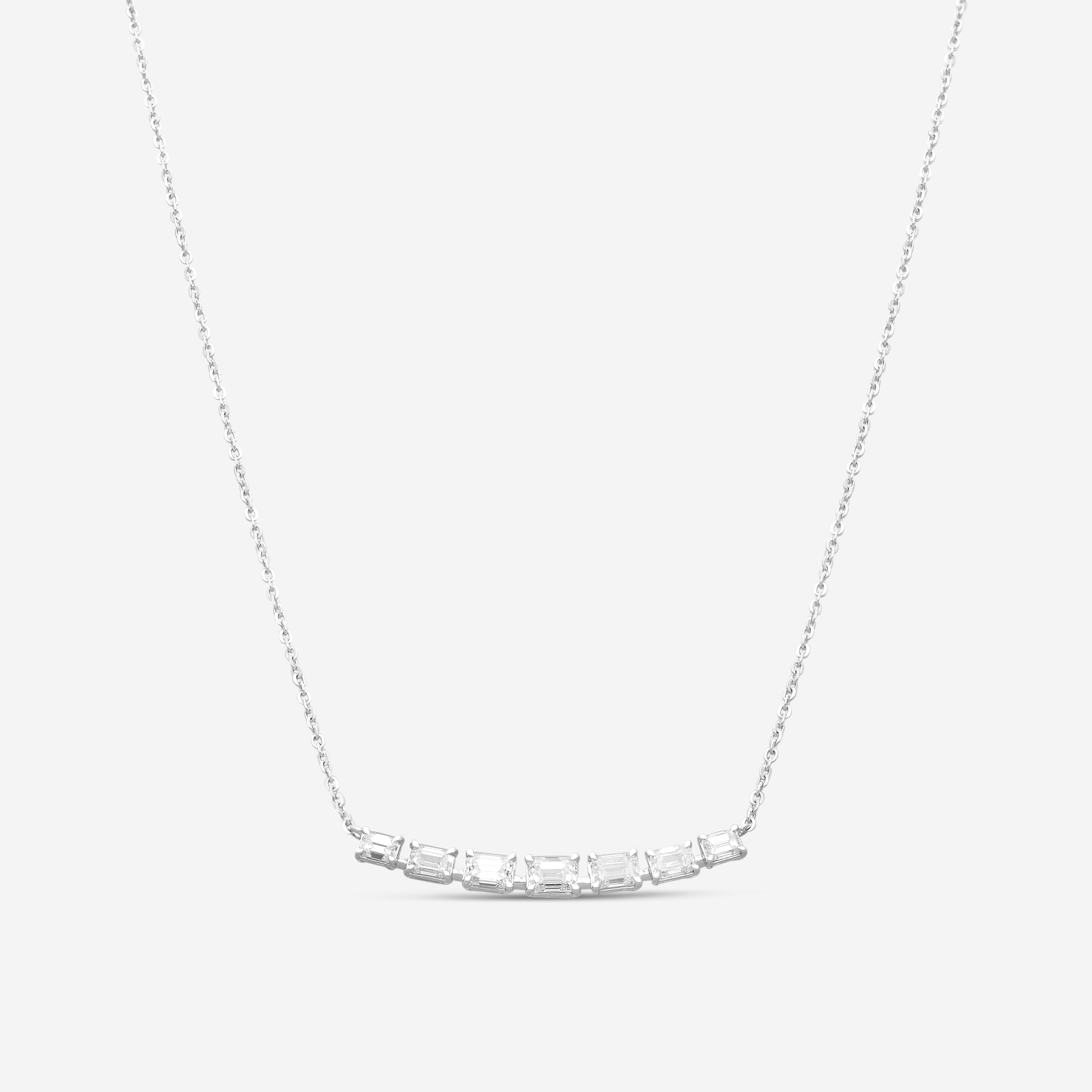 Ina Mar 18K White Gold Emerald Cut Diamond Pendant Necklace KT800831Z-G