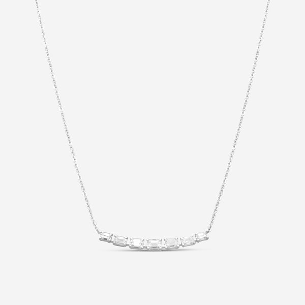 Ina Mar 18K White Gold Emerald Cut Diamond Pendant Necklace KT800831Z-G