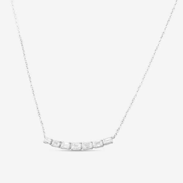 Ina Mar 18K White Gold Emerald Cut Diamond Pendant Necklace KT800831Z-G