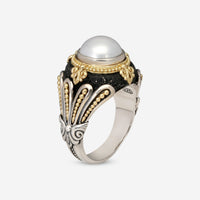 Konstantino Nemesis Sterling Silver & 18k Yellow Gold Ring DMK2099-122 S8.5