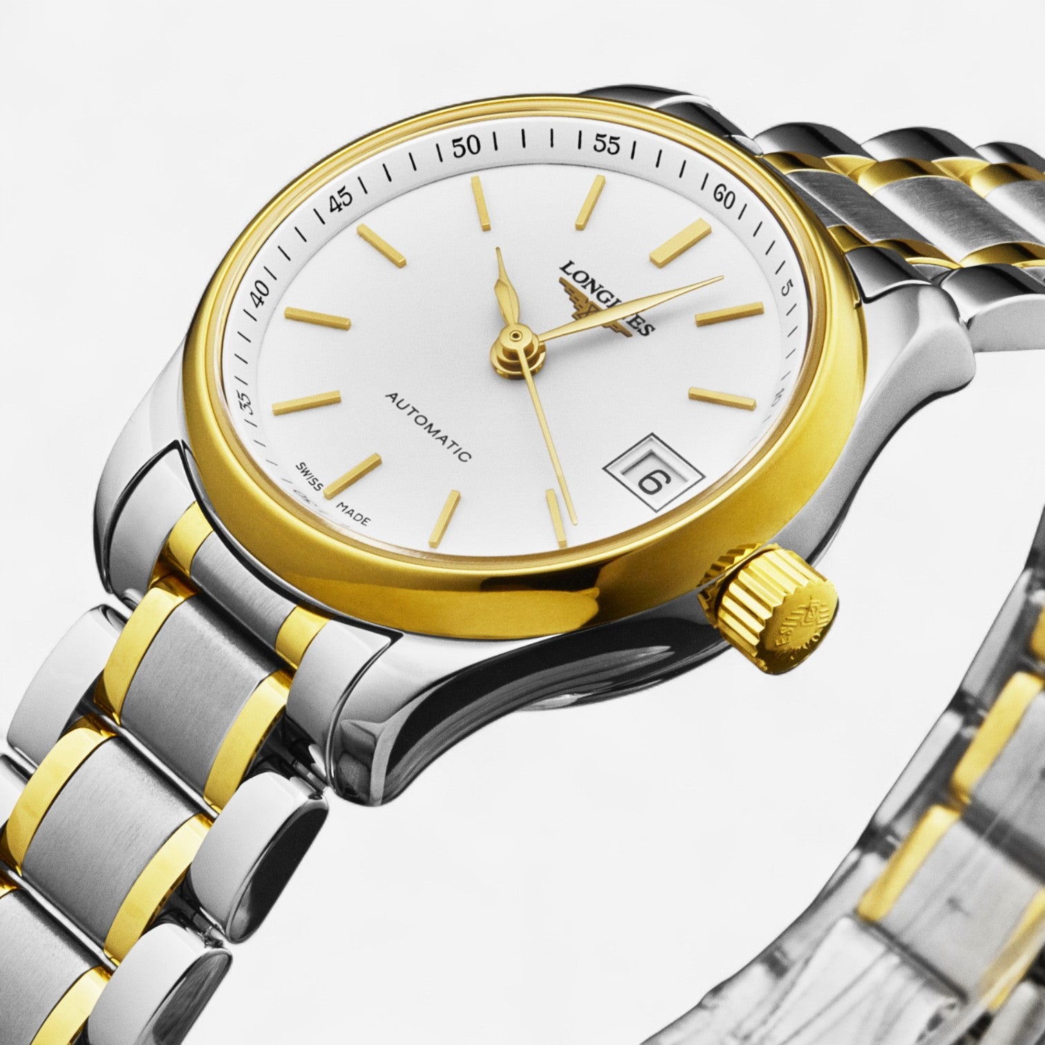 Longines Master Collection Stainless Steel & 18K Yellow Gold Automatic Ladies Watch L2.128.5.12.7