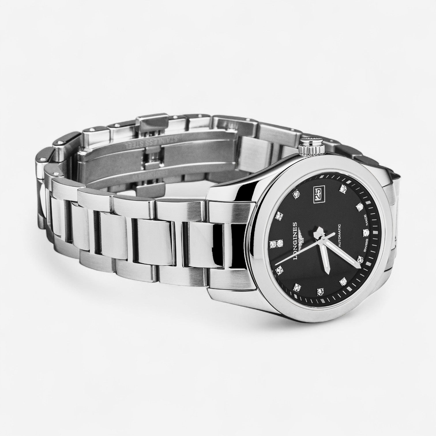 Longines Conquest Stainless Steel Diamond Automatic Ladies Watch L2.285.4.58.6