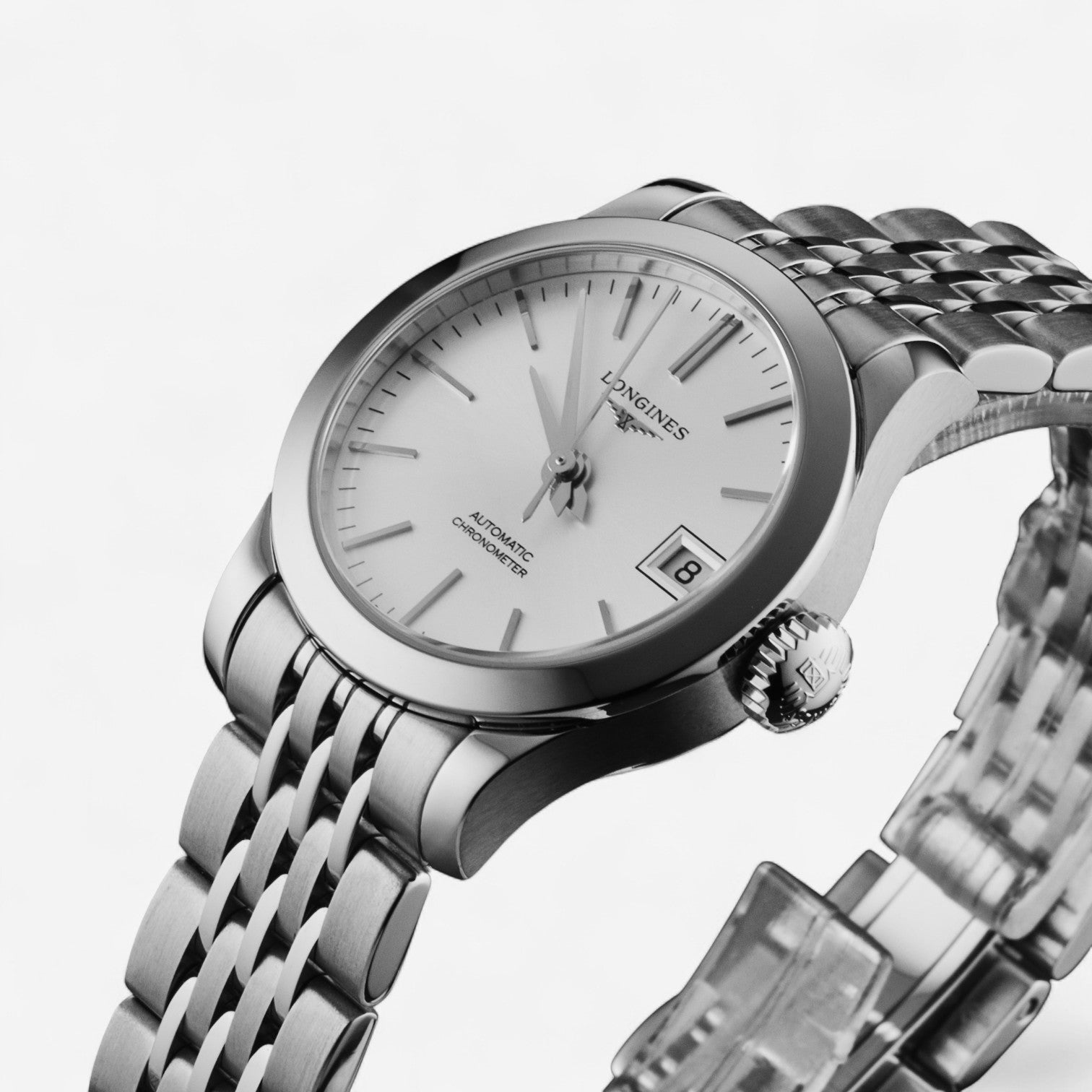 Longines Record Stainless Steel Automatic Ladies Watch L2.320.4.72.6