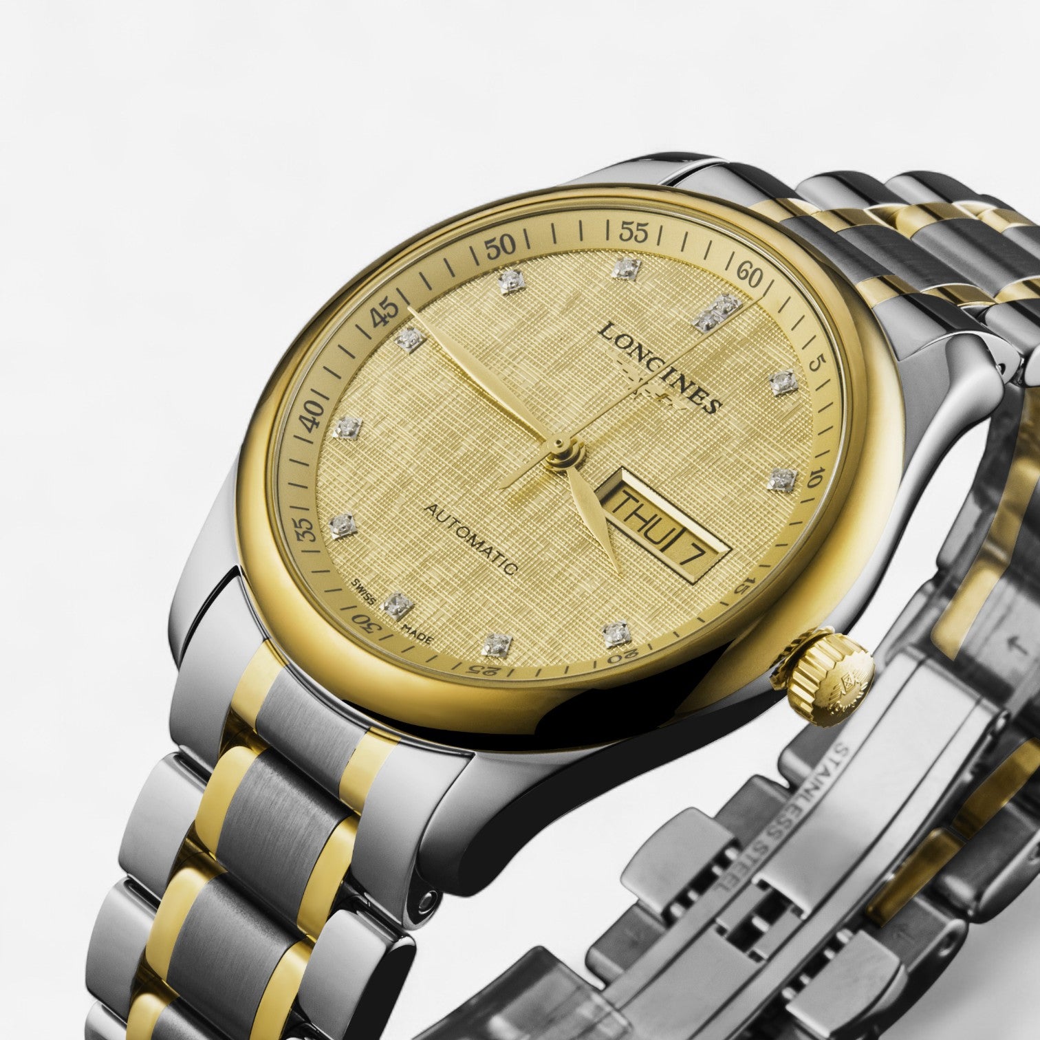 Longines Master Collection Stainless Steel & 18K Yellow Gold Diamond Automatic Men’s Watch L2.755.5.38.7