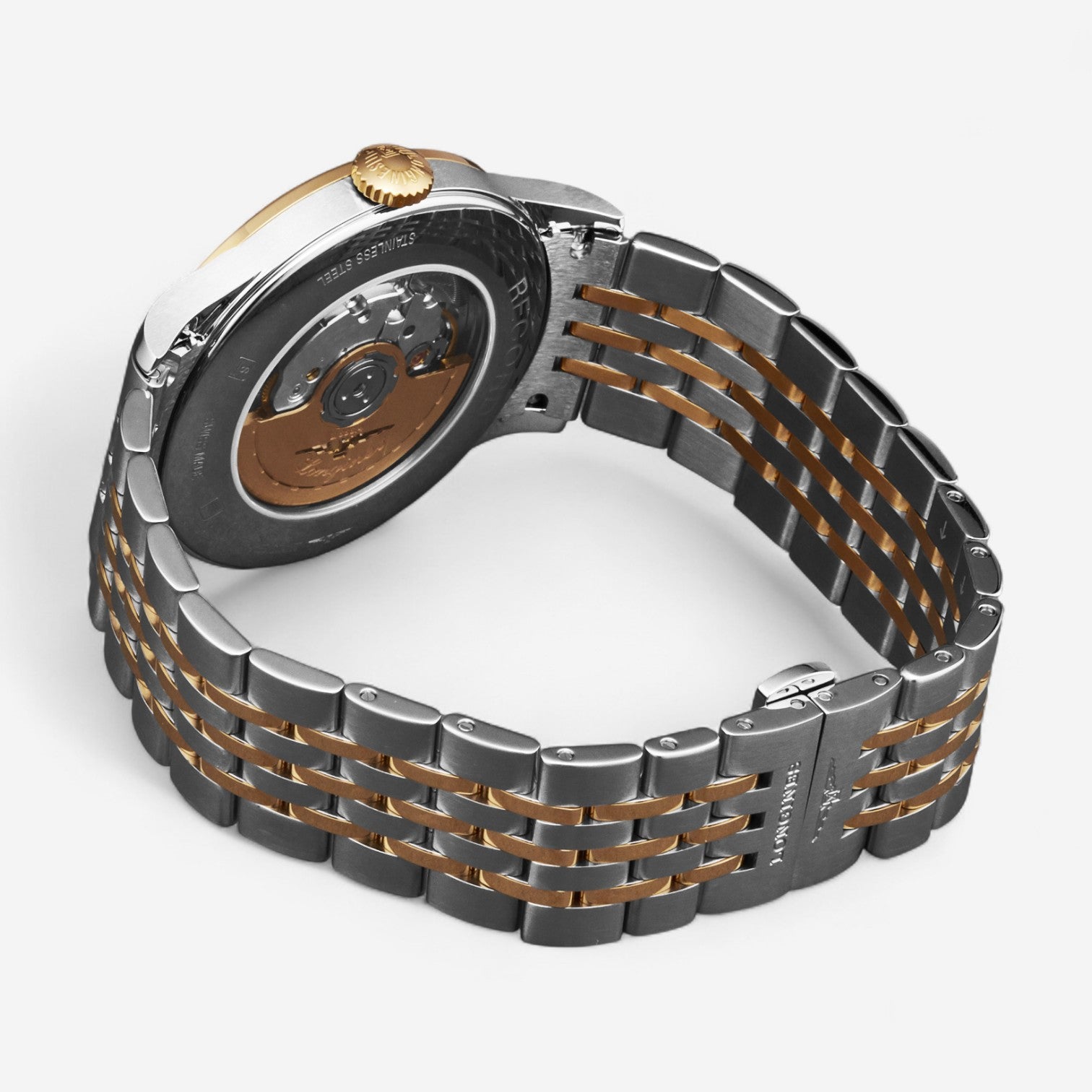 Longines Record Stainless Steel & 18K Rose Gold Automatic Men’s Watch L2.821.5.76.7