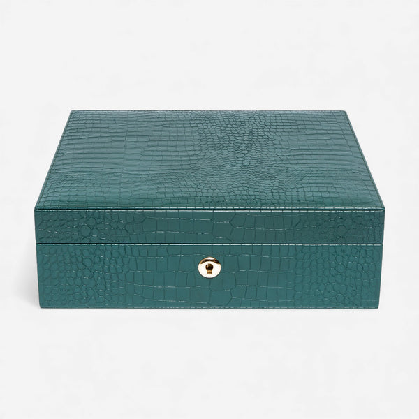 Rapport London Brompton Green Leather Eight Watch Box L268