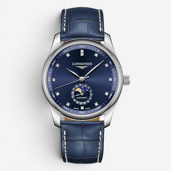 Longines Master Moonphase Stainless Steel Diamond Automatic Men's Watch L2.909.4