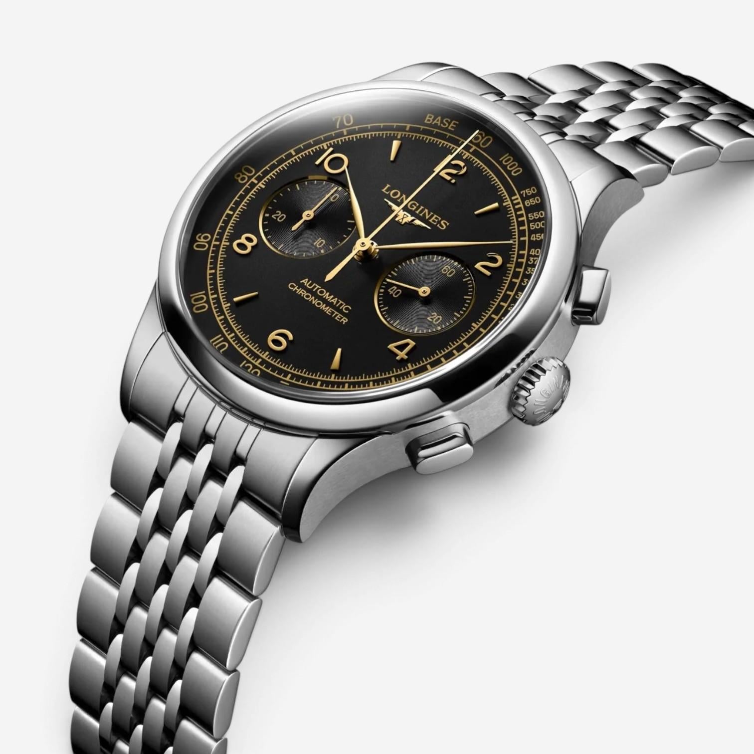 Longines Record Chronograph Stainless Steel Automatic Men's Watch L2.921.4.56.6