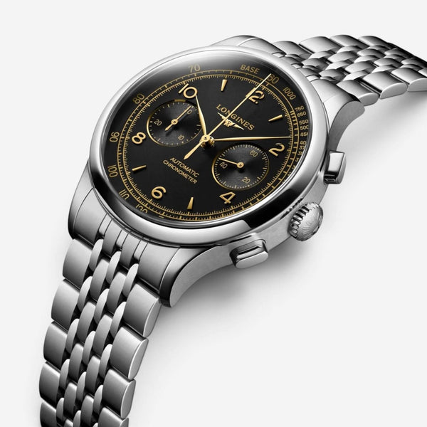 Longines Record Chronograph Stainless Steel Automatic Men's Watch L2.921.4.56.6