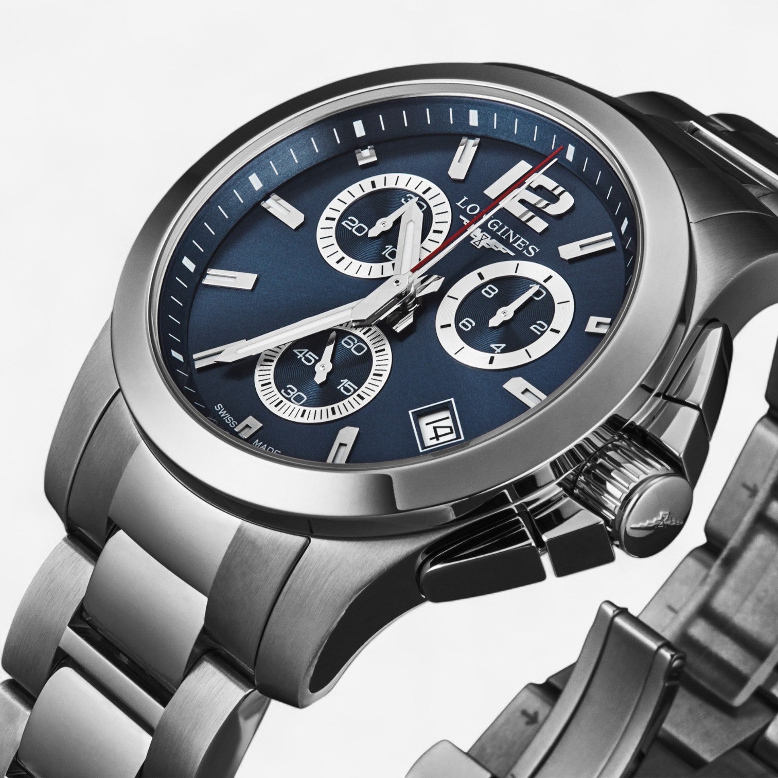 Longines Conquest Chronograph Stainless Steel Quartz Men's Watch L37024966