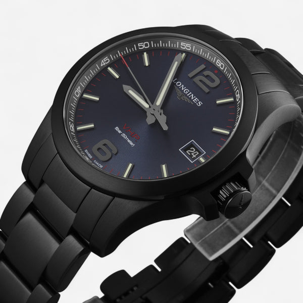 Longines Conquest V.H.P. Black PVD Stainless Steel Quartz Men’s Watch L3.716.2.96.6