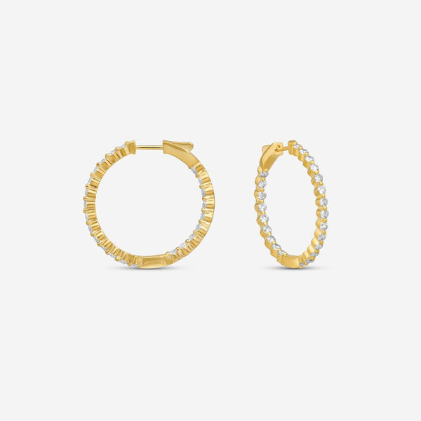 Ina Mar 14K Yellow Gold Diamond Shared Prong Hoop Earrings E1183B-FY-200F - THE SOLIST