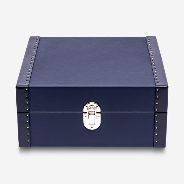 Rapport London Kensington Blue Smooth Leather Six Watch Box L321