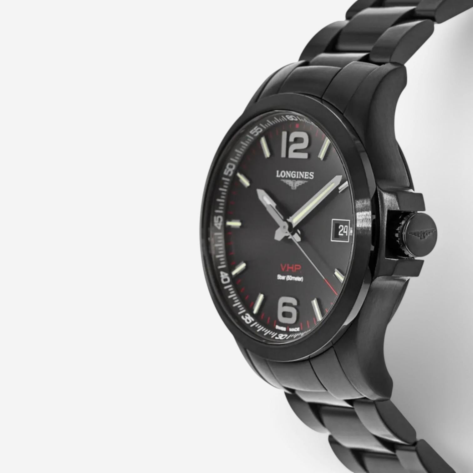 Longines Conquest V.H.P. Black PVD Quartz Men's Watch L3.726.2.56.6