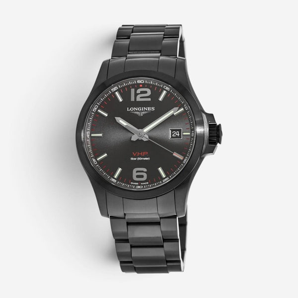 Longines Conquest V.H.P. Black PVD Quartz Men's Watch L3.726.2.56.6