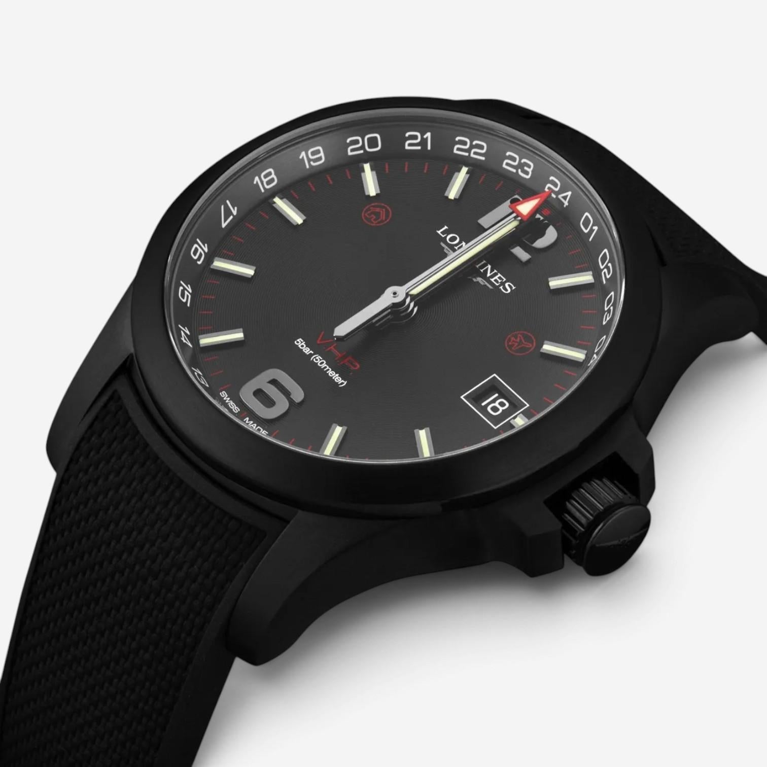 Longines Conquest V.H.P. GMT Black PVD Quartz Men's Watch L3.718.2.56.9