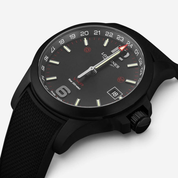 Longines Conquest V.H.P. GMT Black PVD Quartz Men's Watch L3.718.2.56.9