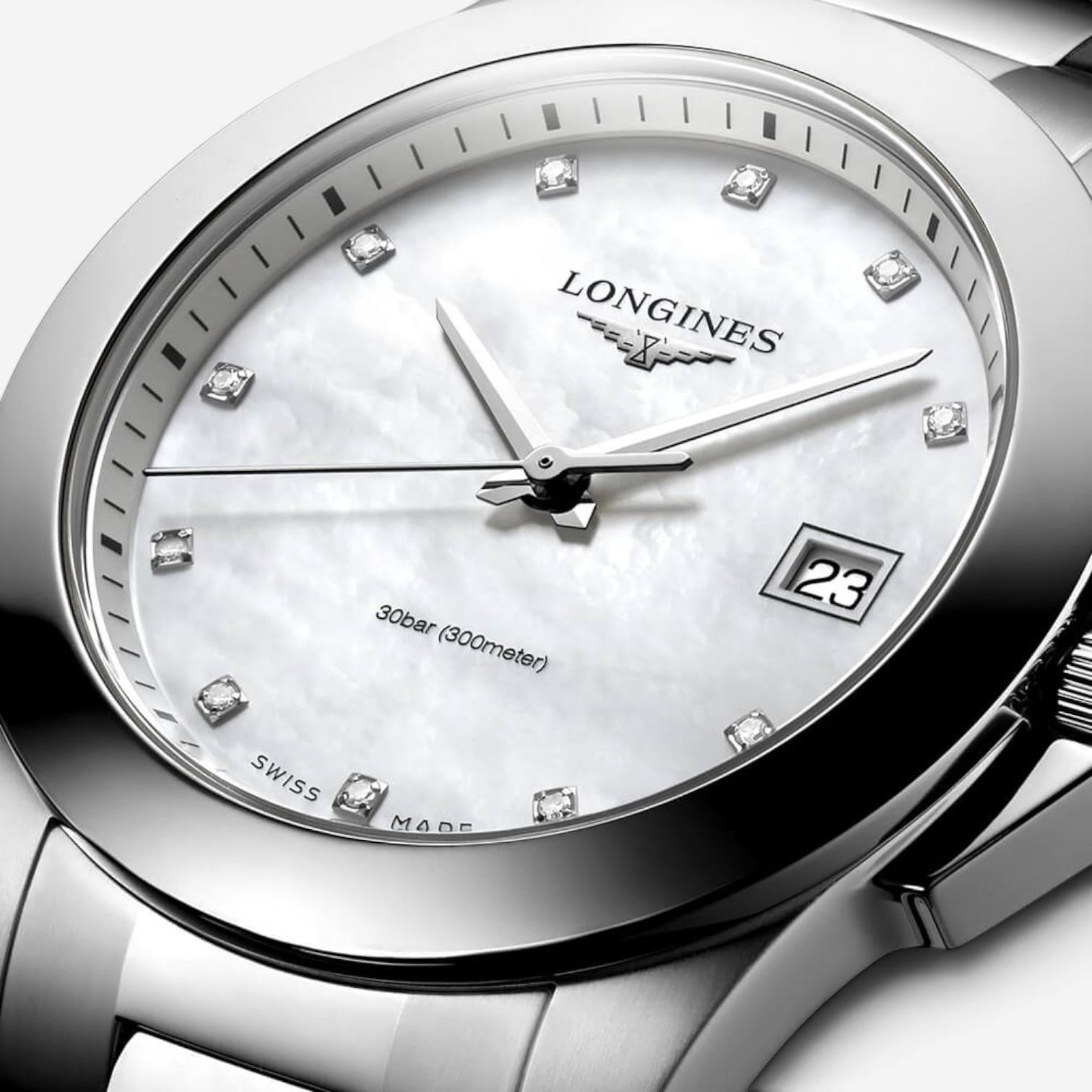 Longines Conquest Stainless Steel Diamond Quartz Ladies Watch L3.376.4.87.6