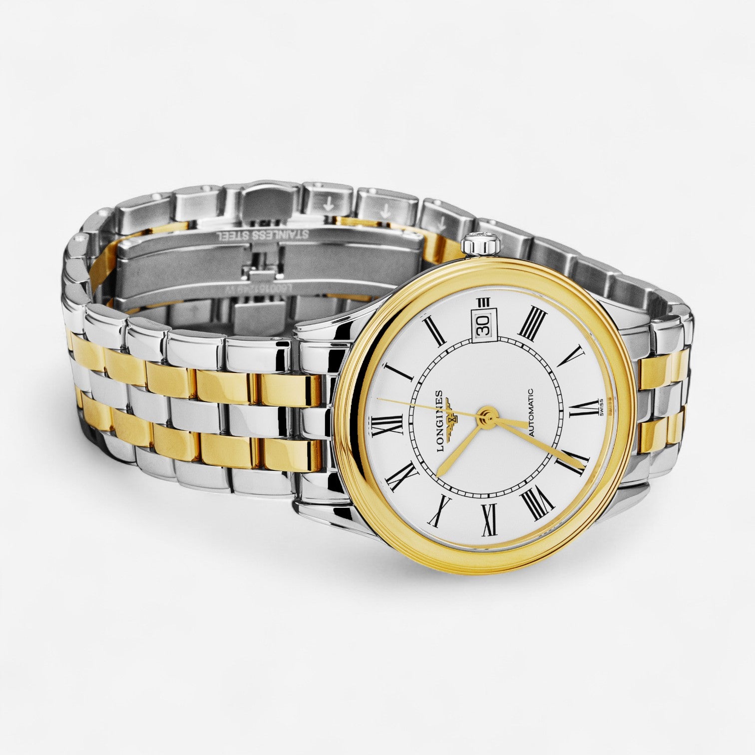 Longines Flagship Stainless Steel & 18K Yellow Gold Automatic Ladies Watch L4.774.3.21.7
