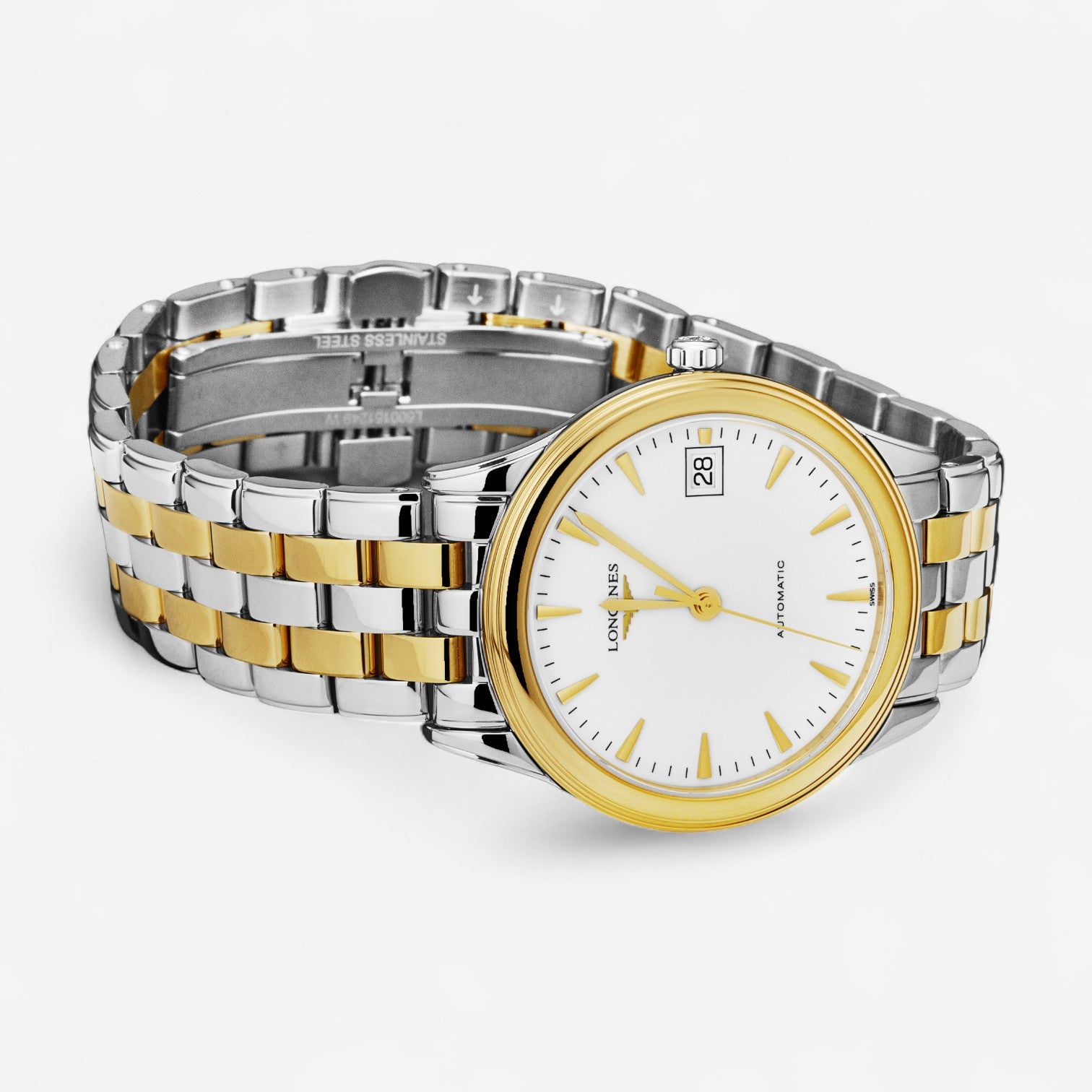 Longines Flagship Stainless Steel & 18K Yellow Gold Automatic Ladies Watch L4.774.3.22.7