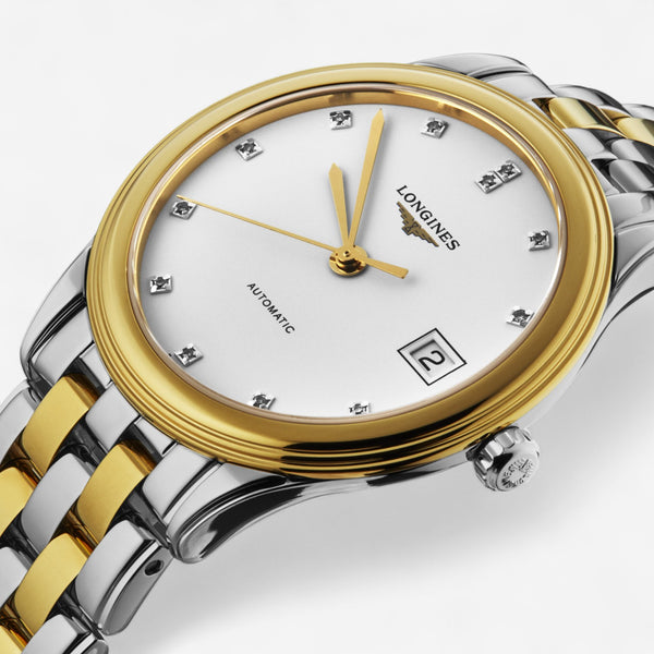 Longines Flagship Stainless Steel & 18K Yellow Gold Diamond Automatic Men’s Watch L4.774.3.27.7