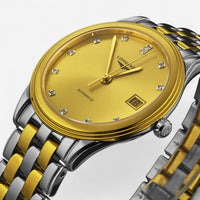 Longines Flagship Stainless Steel & 18K Yellow Gold Diamond Automatic Men’s Watch L4.774.3.37.7