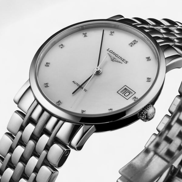 Longines Elegant Stainless Steel Diamond Automatic Ladies Watch L4.809.4.87.6