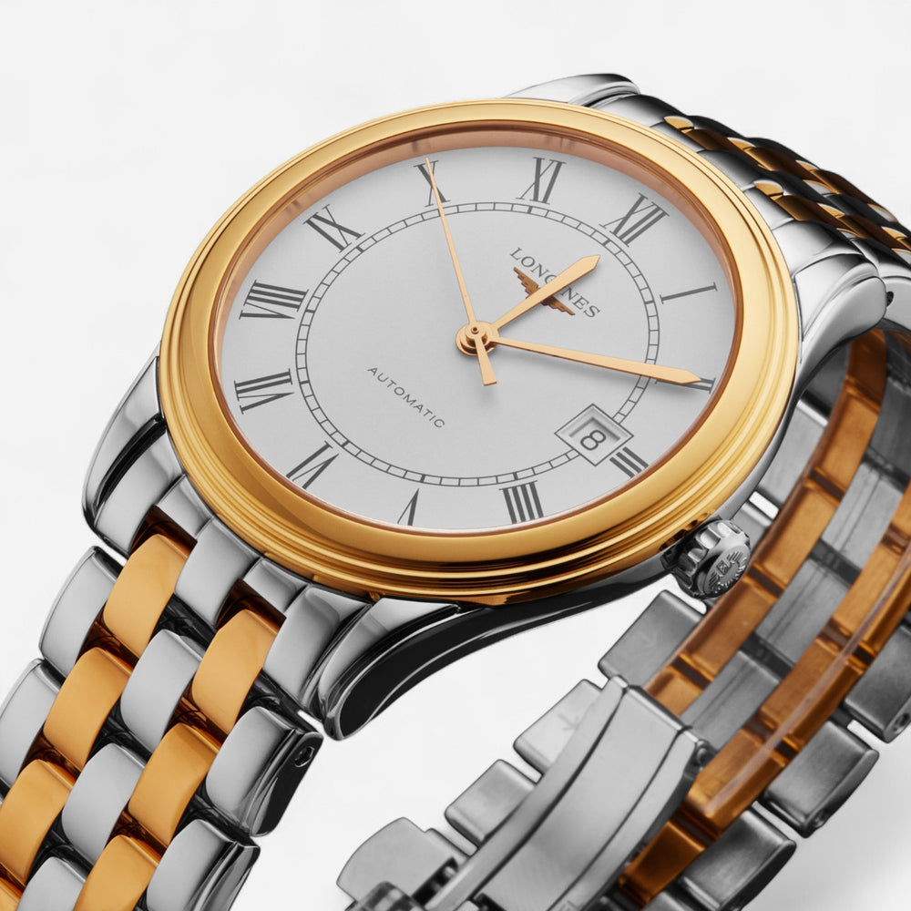 Longines Flagship Stainless Steel & 18K Rose Gold Automatic Men's Watch L49743917