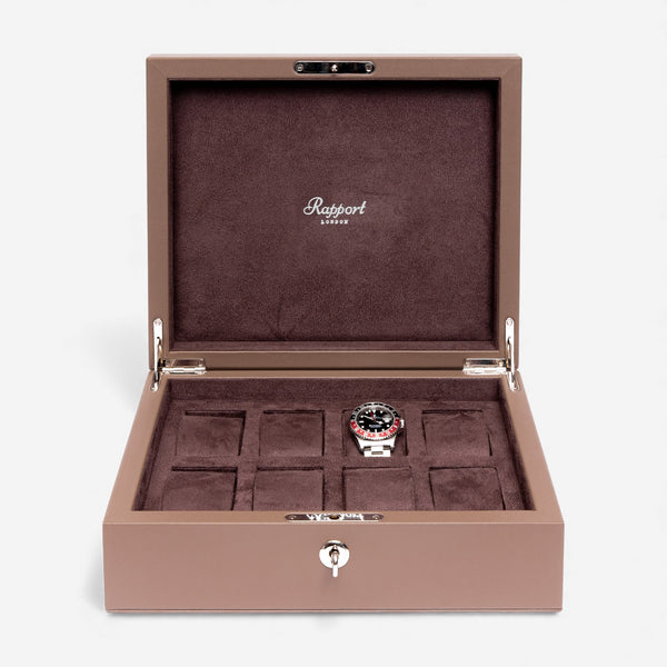 Rapport London Vantage Earth Leather Eight Watch Box L436