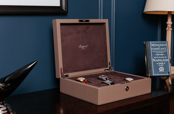Rapport London Vantage Earth Leather Eight Watch Box L436