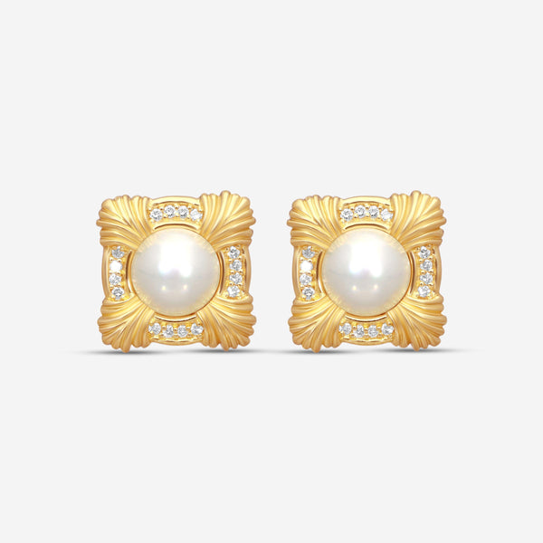 Suna 18K Yellow Gold Mabe & Diamond Earrings E2069MBY