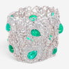 Diana M. Jewels 18K White Gold Emerald & Diamond Multi-Strand Bracelet LB1171-1