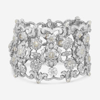 Diana M. Jewels 18K White Gold Diamond Flower Bracelet LB597-15