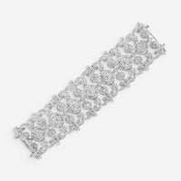 Diana M. Jewels 18K White Gold Diamond Flower Bracelet LB597-15