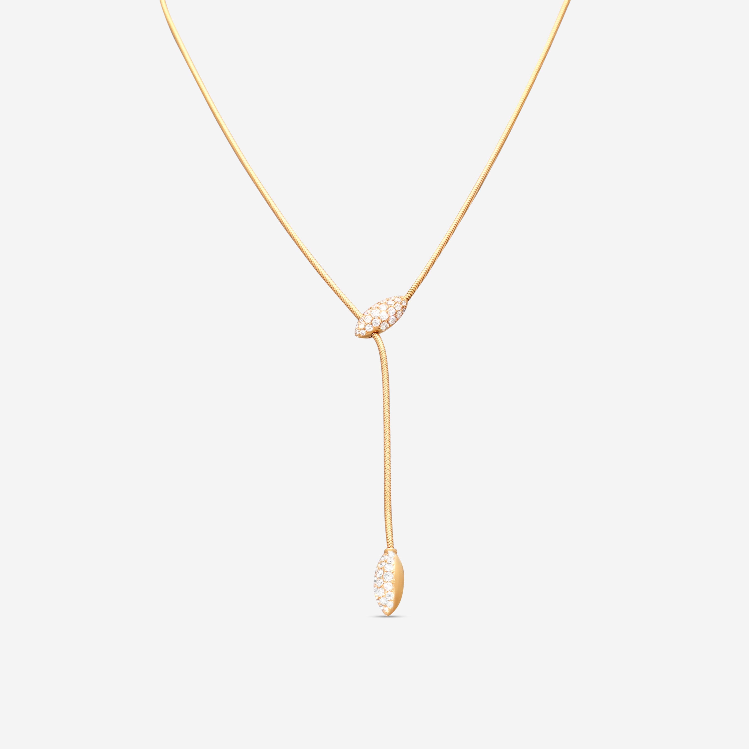 Mattia Cielo Ghiaccio 18K Rose Gold Diamond Lariat Necklace LJWG226
