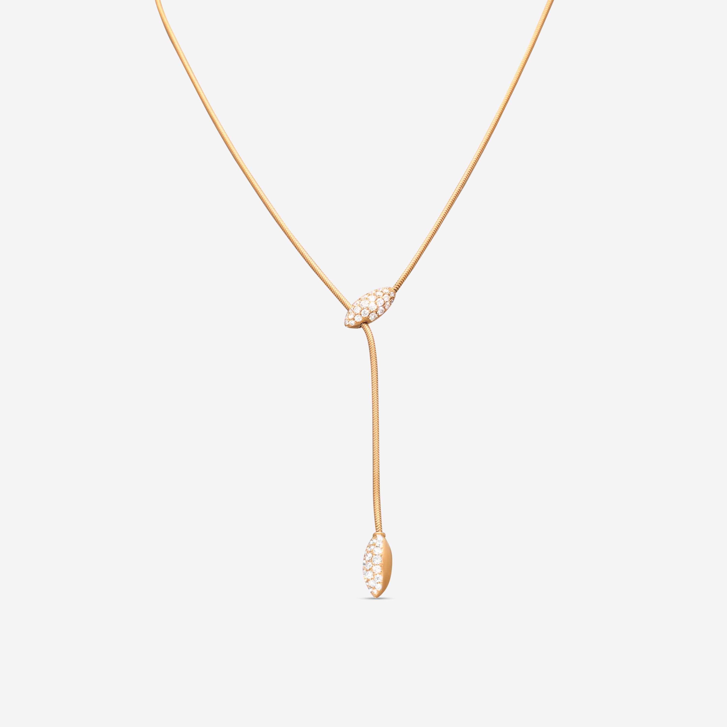 Mattia Cielo Ghiaccio 18K Rose Gold Diamond Lariat Necklace LJWG226