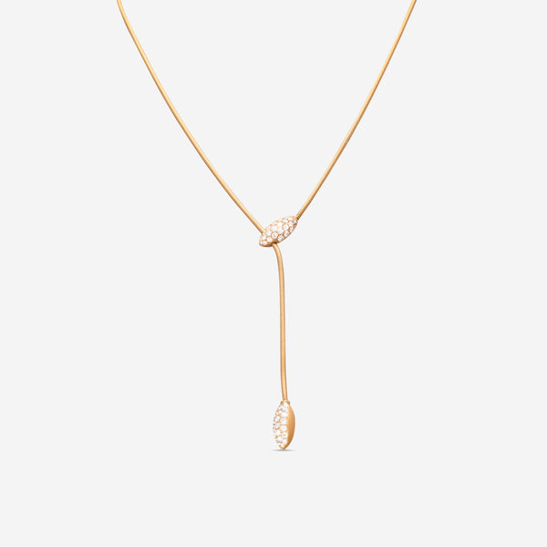 Mattia Cielo Ghiaccio 18K Rose Gold Diamond Lariat Necklace LJWG226