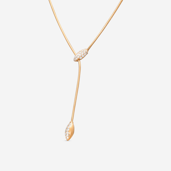 Mattia Cielo Ghiaccio 18K Rose Gold Diamond Lariat Necklace LJWG226