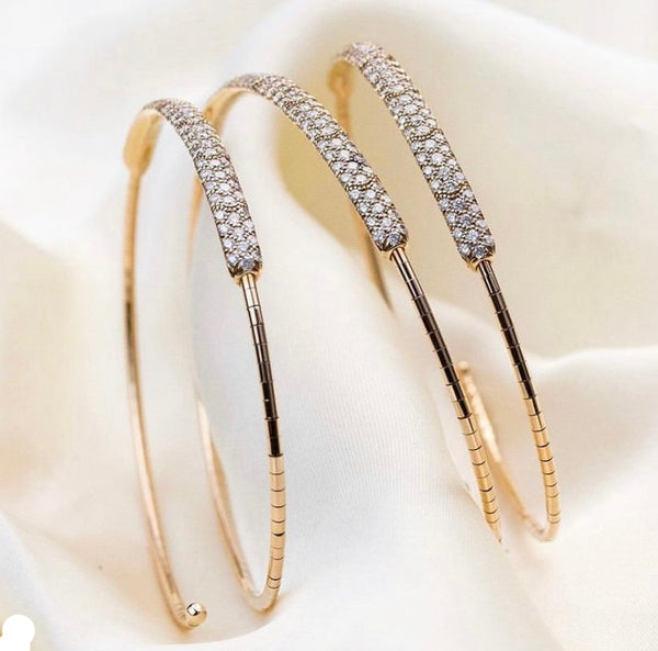 Mattia Cielo Rugiada Pave 18K Rose Gold & Titanium Champagne Diamond Wrap Bracelet LJWR194-BM